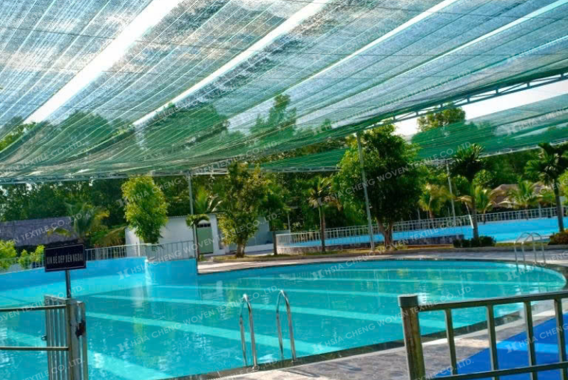 Che hồ bơi bằng lưới che nắng dệt thoi Che hồ bơi bằng lưới che nắng dệt thoi